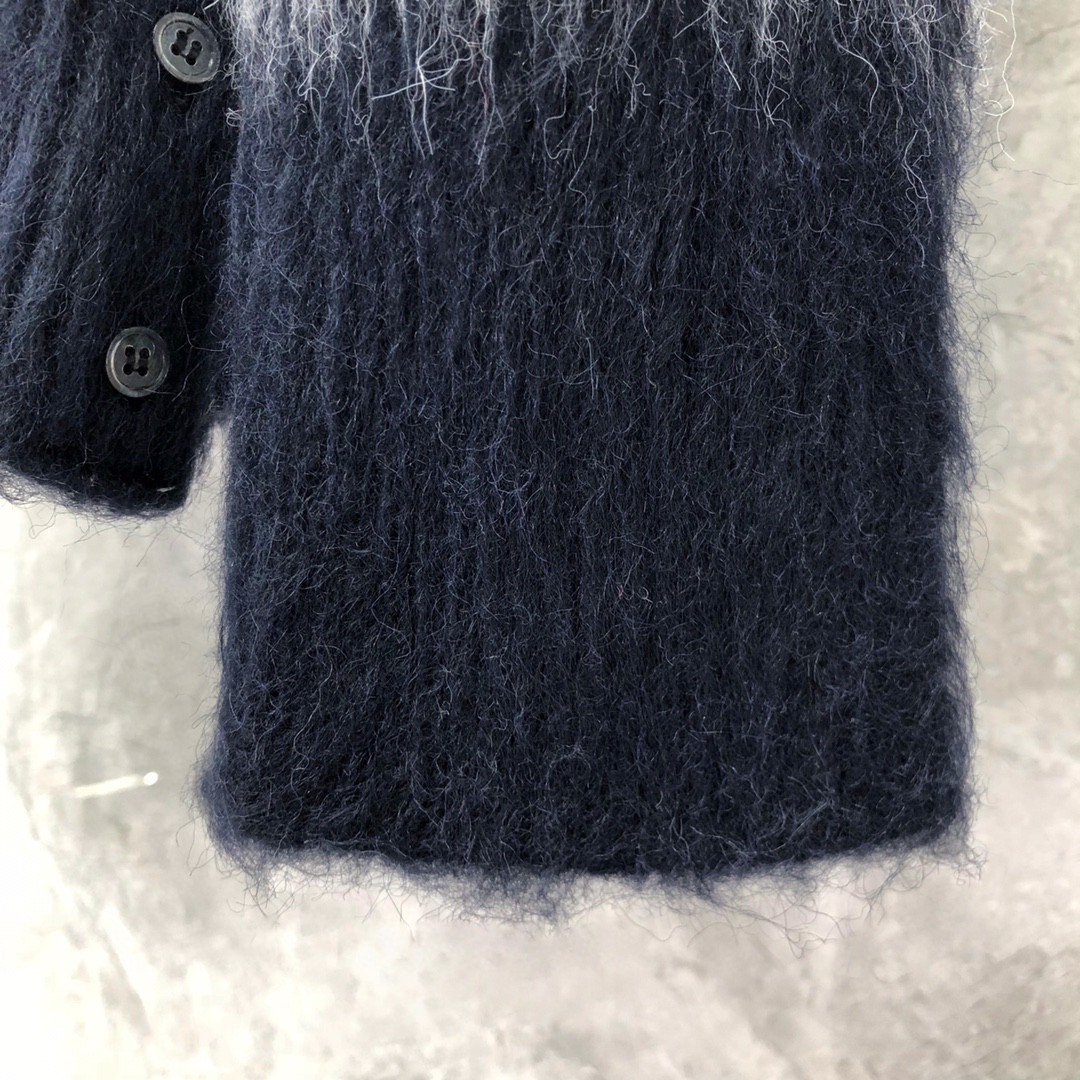 THOM BROWNE 马海毛格子套头毛衣 长袖 灰色 红色