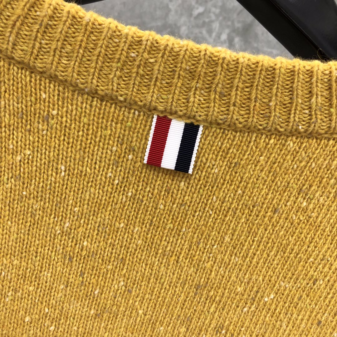 THOM BROWNE 经典条纹羊绒圆领毛衣 针织衫 长袖 藏青色 红色 黄色 蓝色 深灰色 浅灰色