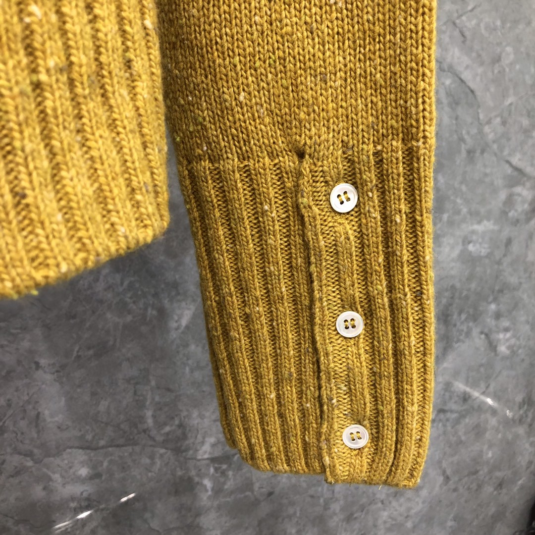 THOM BROWNE 经典条纹羊绒圆领毛衣 针织衫 长袖 藏青色 红色 黄色 蓝色 深灰色 浅灰色