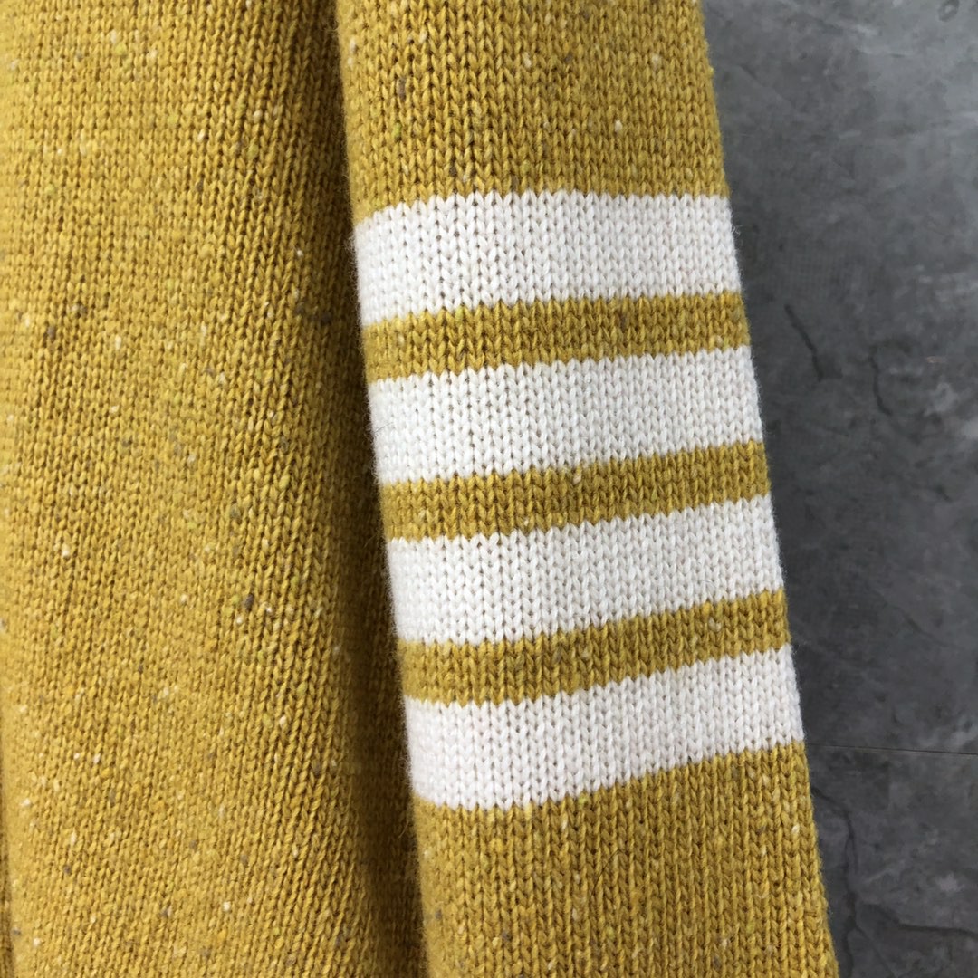 THOM BROWNE 经典条纹羊绒圆领毛衣 针织衫 长袖 藏青色 红色 黄色 蓝色 深灰色 浅灰色