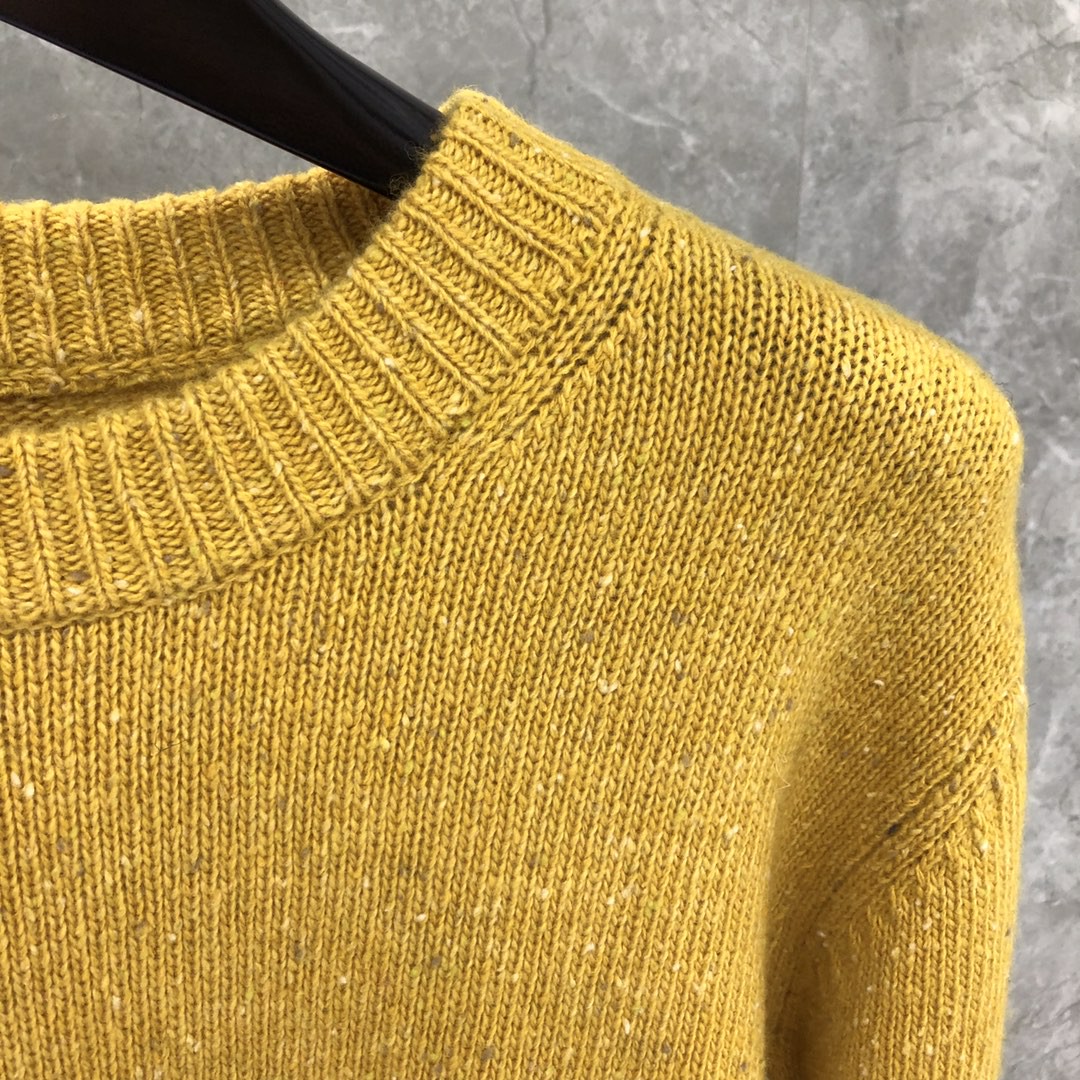 THOM BROWNE 经典条纹羊绒圆领毛衣 针织衫 长袖 藏青色 红色 黄色 蓝色 深灰色 浅灰色