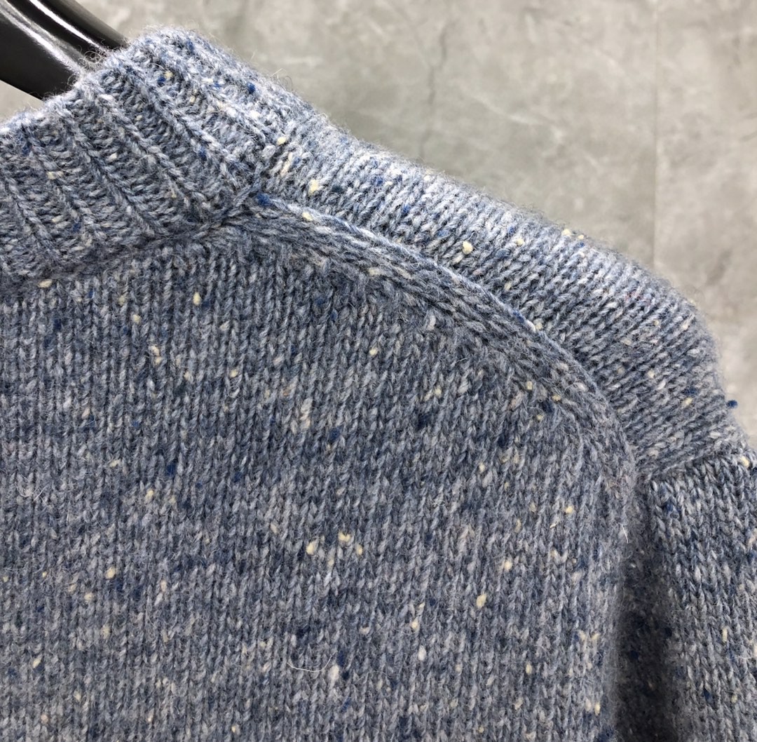 THOM BROWNE 经典条纹羊绒圆领毛衣 针织衫 长袖 藏青色 红色 黄色 蓝色 深灰色 浅灰色