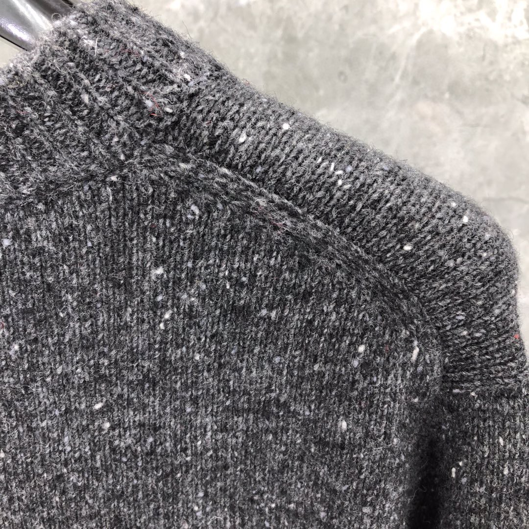 THOM BROWNE 经典条纹羊绒圆领毛衣 针织衫 长袖 藏青色 红色 黄色 蓝色 深灰色 浅灰色