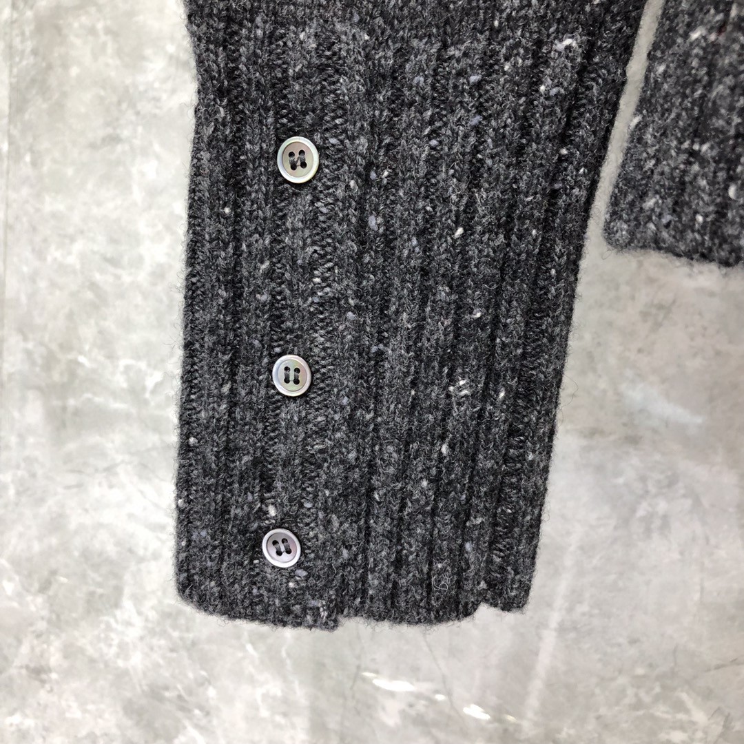 THOM BROWNE 经典条纹羊绒圆领毛衣 针织衫 长袖 藏青色 红色 黄色 蓝色 深灰色 浅灰色