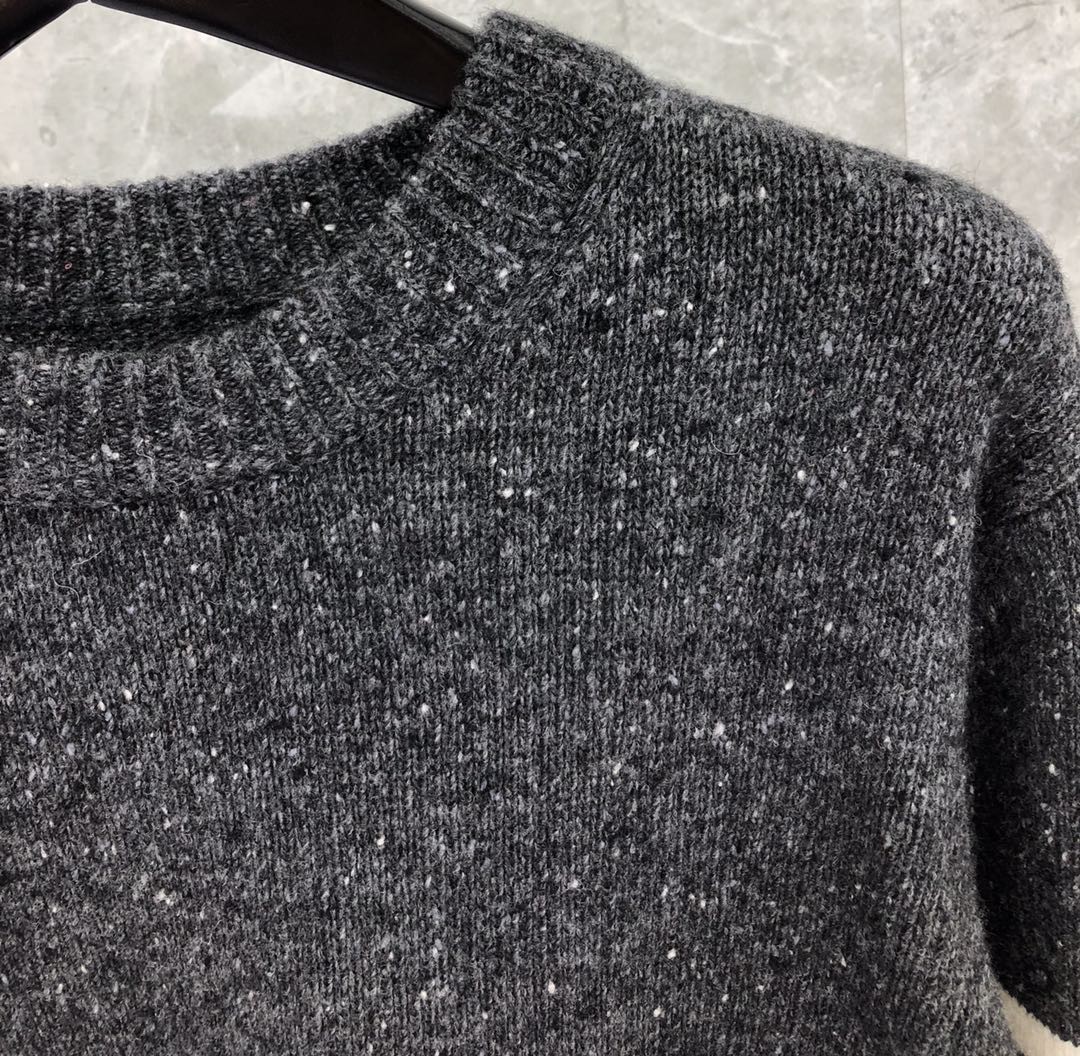 THOM BROWNE 经典条纹羊绒圆领毛衣 针织衫 长袖 藏青色 红色 黄色 蓝色 深灰色 浅灰色