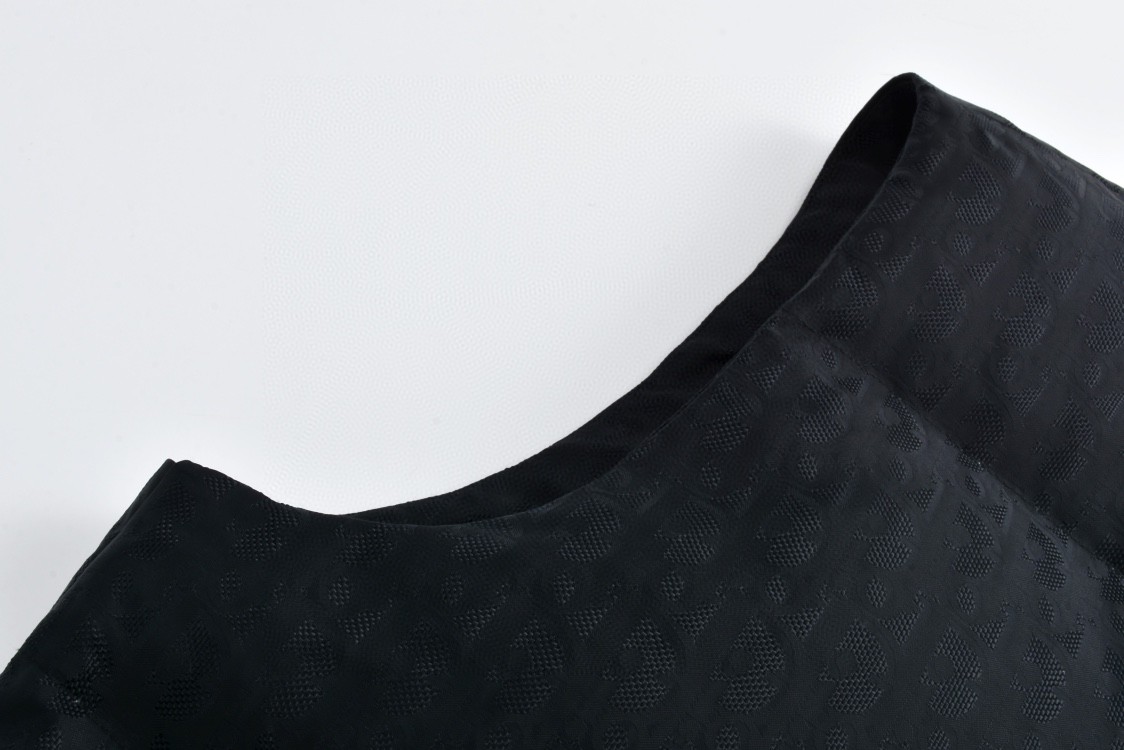 DIOR 迪奥 暗纹提花单排扣立领马甲 背心 羽绒服 外套 夹克 黑色 513C415A6479-C989