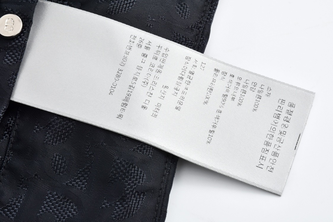 DIOR 迪奥 暗纹提花翻领羽绒服 外套 夹克 长袖 黑色 515C414A6479-C989