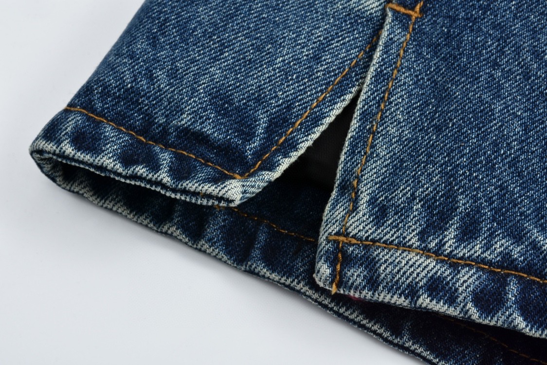 MIU MIU 缪缪 灯芯绒领logo徽标牛仔外套 棉服 夹克 外套 长袖 蓝色 GWB234-1575-F0008-S-OOO