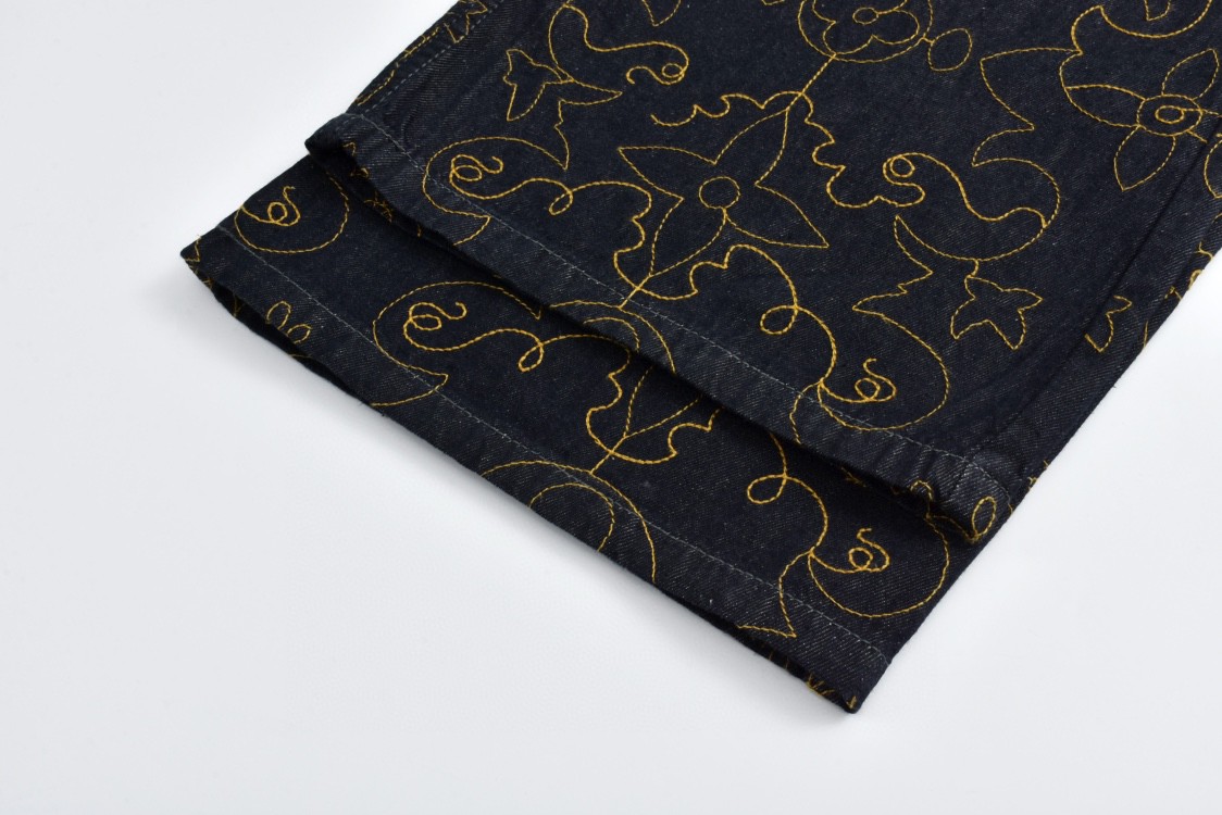 LOUIS VUITTON 路易威登 Timberland FW24 藤蔓绣花牛仔裤 裤子 长裤 1AFX90