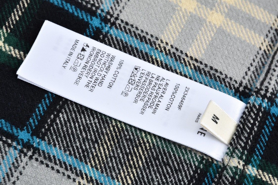 CELINE 赛琳 法兰绒格子衬衫 外套 长袖 2V55L377T-09NV