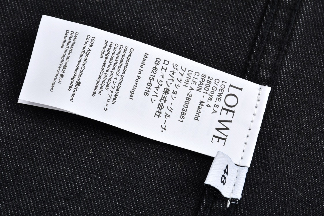 LOEWE 罗意威 镂空logo印花牛仔外套 夹克 长袖 黑色 H526Y50W18-1100