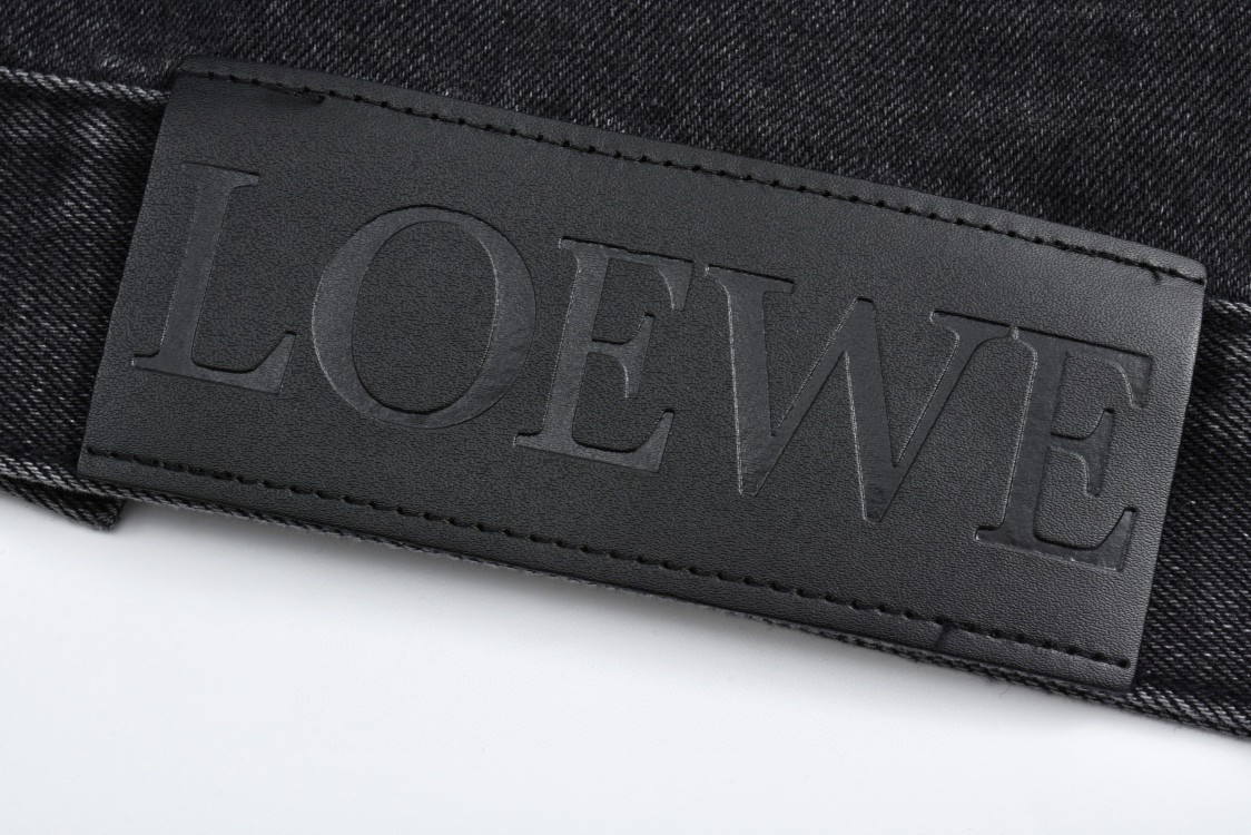 LOEWE 罗意威 镂空logo印花牛仔外套 夹克 长袖 黑色 H526Y50W18-1100
