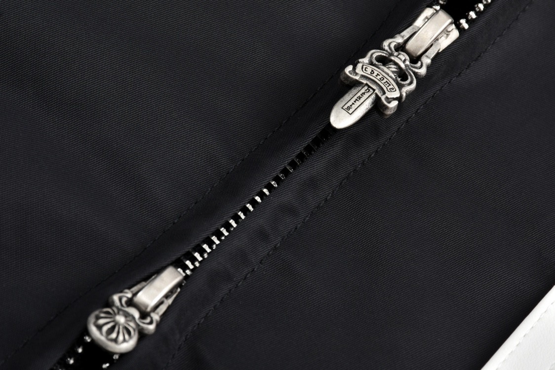 Chrome Hearts 克罗心 黑白拼色拉链立领夹克 外套 长袖 黑色 CH-2024-1000