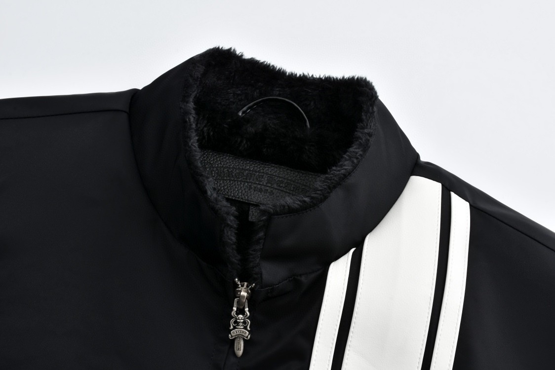 Chrome Hearts 克罗心 黑白拼色拉链立领夹克 外套 长袖 黑色 CH-2024-1000
