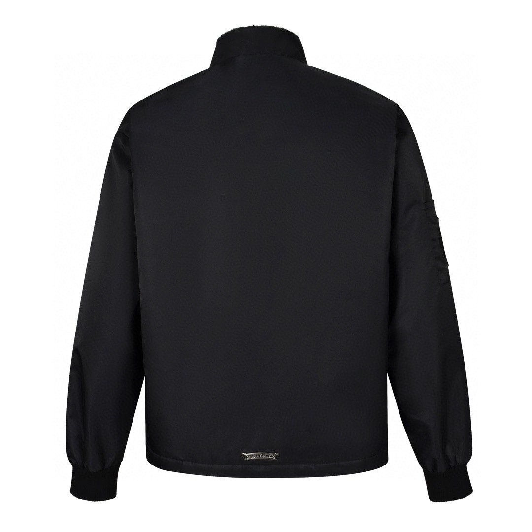 Chrome Hearts 克罗心 黑白拼色拉链立领夹克 外套 长袖 黑色 CH-2024-1000