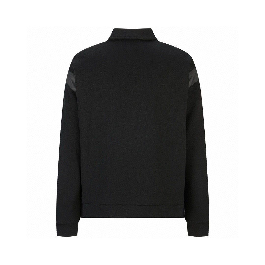 PRADA 普拉达 拼接纯色徽标拉链夹克 外套 长袖 黑色 UJL85B-16AU-F0002-S-OOO