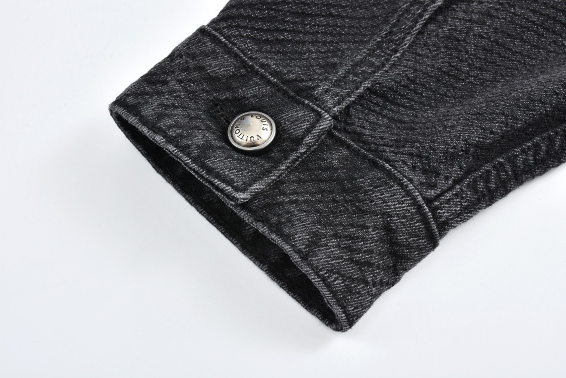 LOUIS VUITTON 路易威登 Alogo提花牛仔外套 夹克 外套 长袖 黑色 1AFYCG