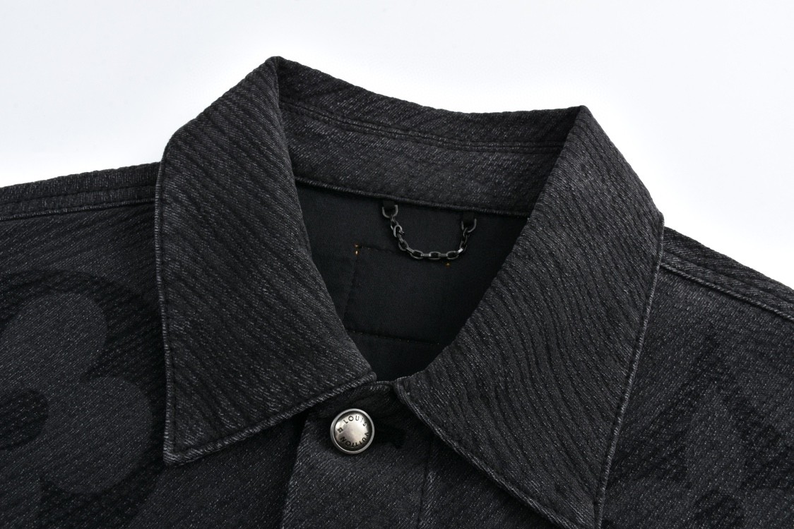 LOUIS VUITTON 路易威登 Alogo提花牛仔外套 夹克 外套 长袖 黑色 1AFYCG