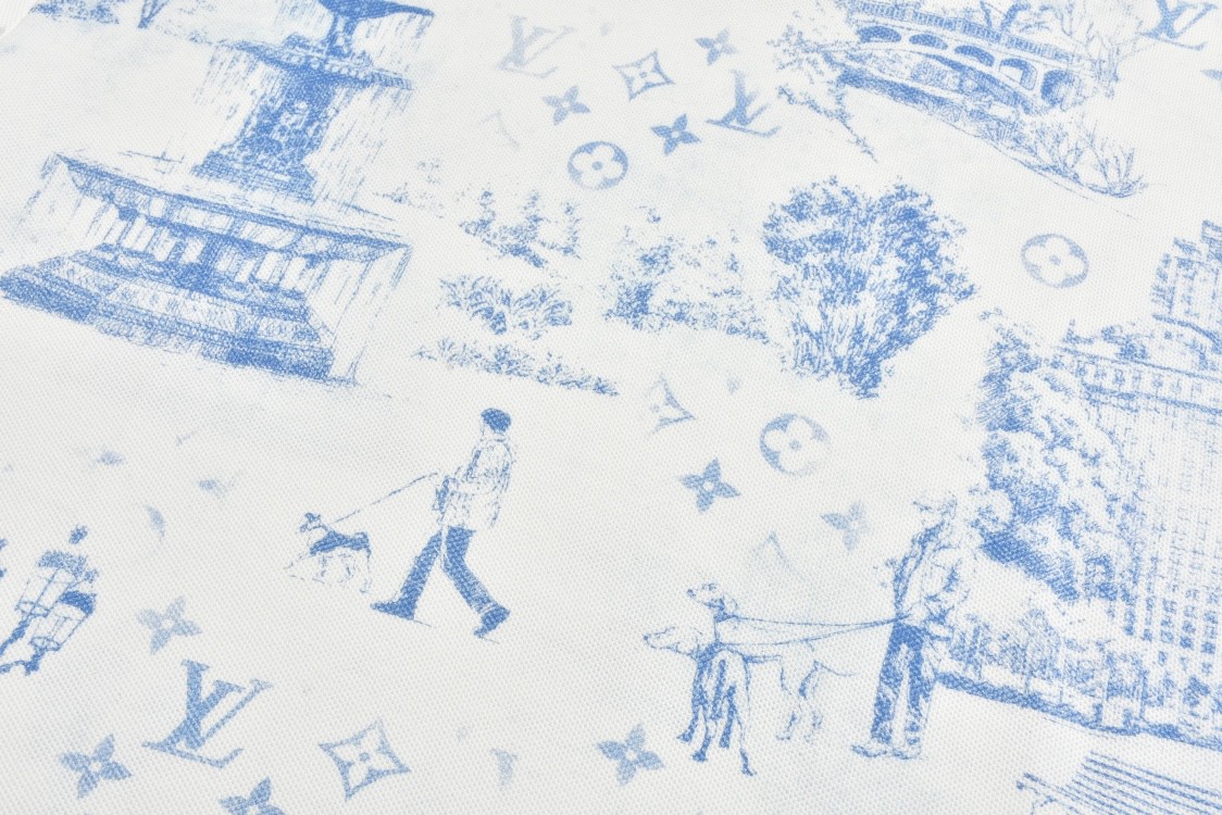 LOUIS VUITTON 路易威登 公园图案印花圆领短袖 T恤 白色 1AGJYX