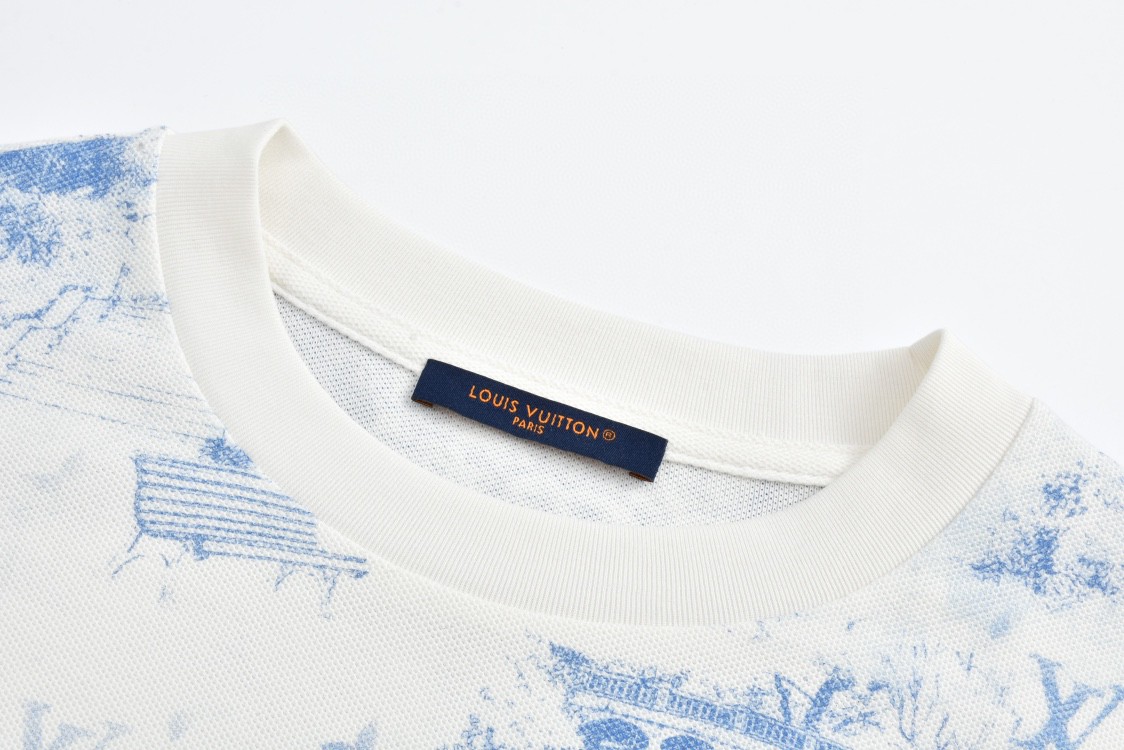 LOUIS VUITTON 路易威登 公园图案印花圆领短袖 T恤 白色 1AGJYX