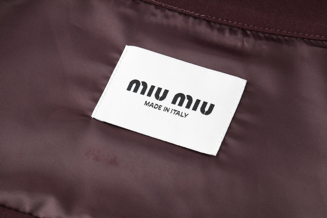 MIU MIU 缪缪 字母logo徽标拉链夹克 外套 长袖 红色 ML1041-12L1-F0399-S-OOO