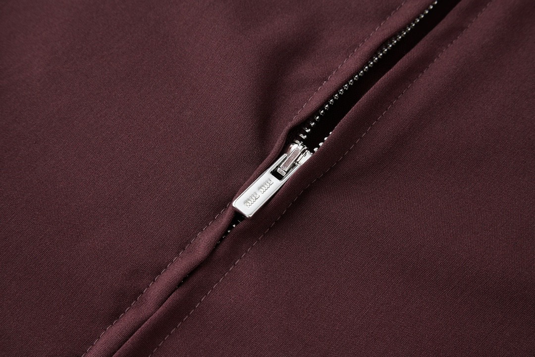 MIU MIU 缪缪 字母logo徽标拉链夹克 外套 长袖 红色 ML1041-12L1-F0399-S-OOO