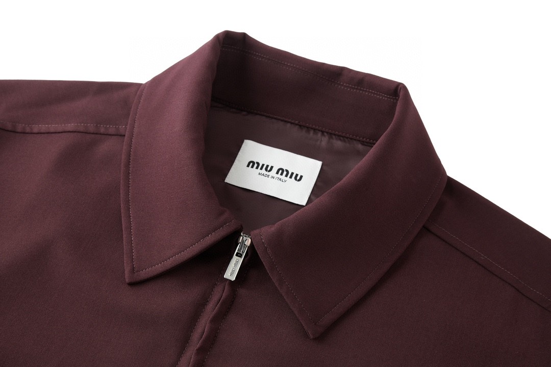 MIU MIU 缪缪 字母logo徽标拉链夹克 外套 长袖 红色 ML1041-12L1-F0399-S-OOO