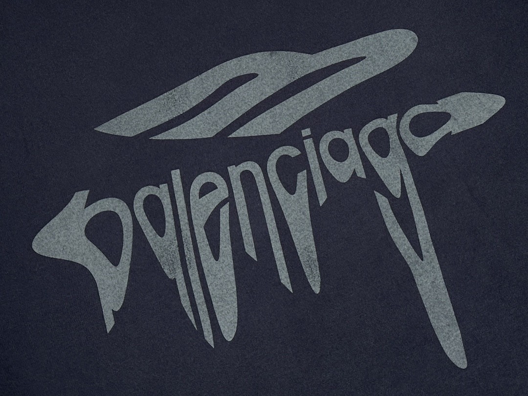 Balenciaga 巴黎世家 做旧破洞字母logo印花圆领短袖 T恤 夏季 白色 黑色 787349TRVS81013