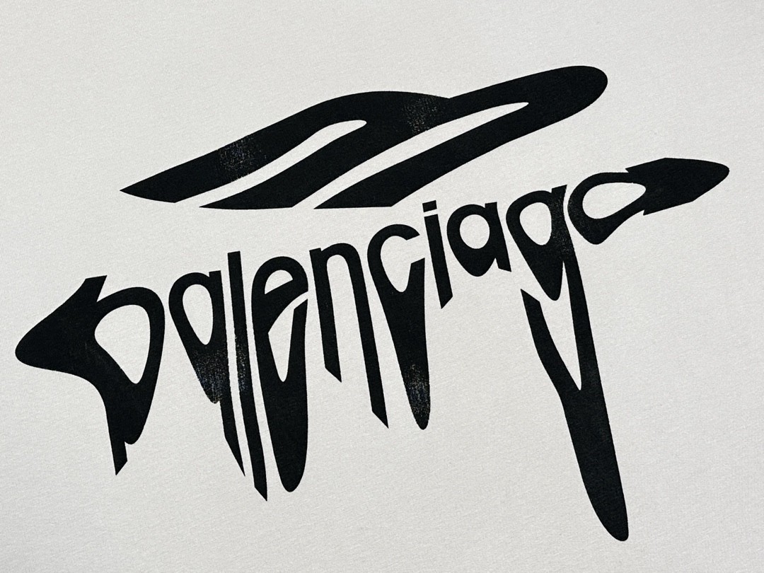 Balenciaga 巴黎世家 做旧破洞字母logo印花圆领短袖 T恤 夏季 白色 黑色 787349TRVS81013