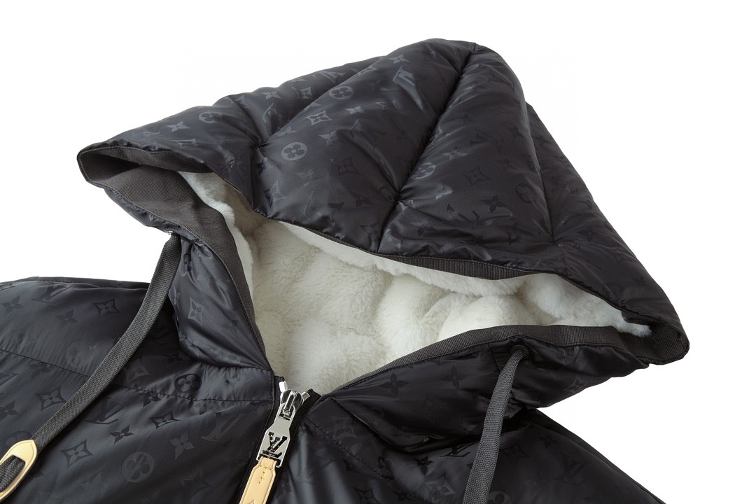 LOUIS VUITTON 路易威登 SKI滑雪系列 logo印花拉链连帽羽绒服 夹克 外套 长袖 暗绿色 1AGIRD