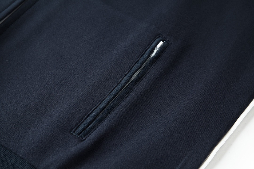 MIU MIU 缪缪 学院风字母logo刺绣拉链夹克 长袖 外套 蓝色 MMF881-148O-F0008-S-OOO