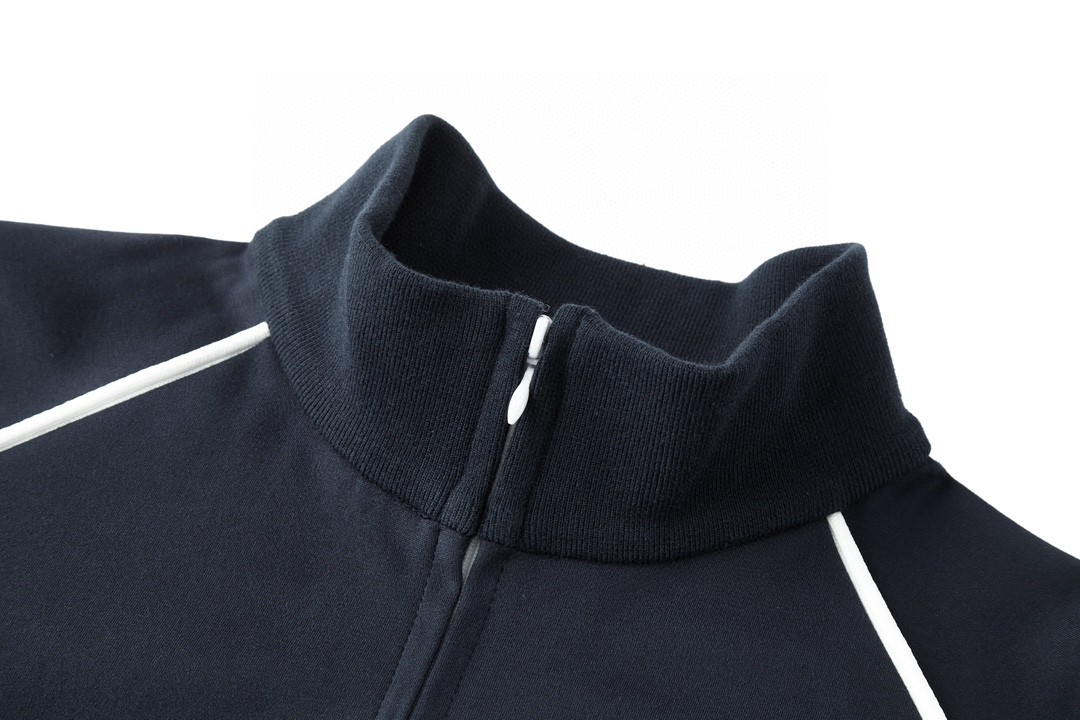 MIU MIU 缪缪 学院风字母logo刺绣拉链夹克 长袖 外套 蓝色 MMF881-148O-F0008-S-OOO