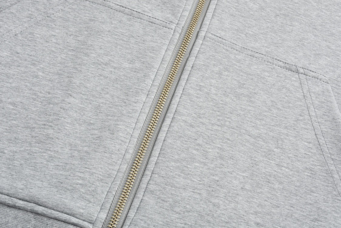 MIU MIU 缪缪 字母logo徽标拉链连帽卫衣 长袖 外套 灰色 MJL967-13TC-F0031