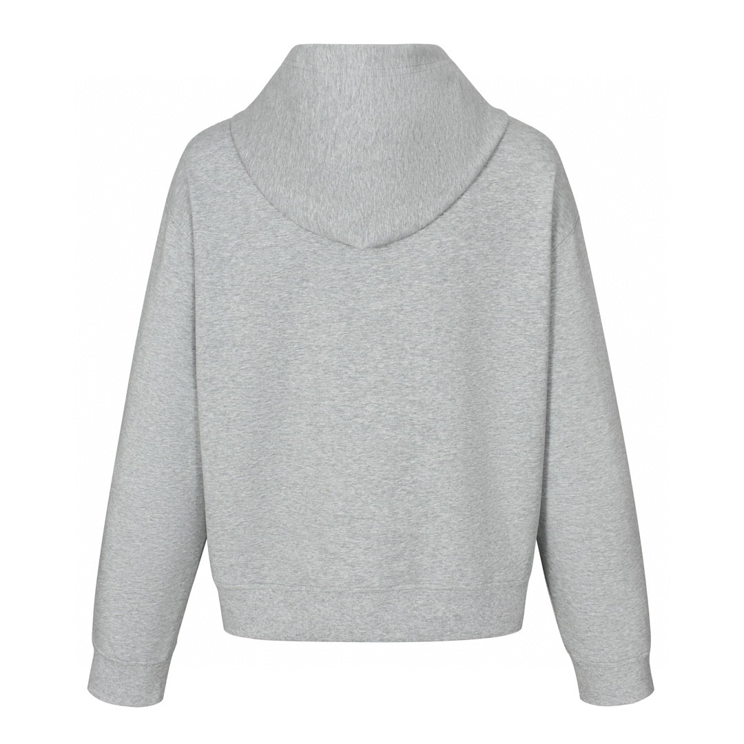 MIU MIU 缪缪 字母logo徽标拉链连帽卫衣 长袖 外套 灰色 MJL967-13TC-F0031