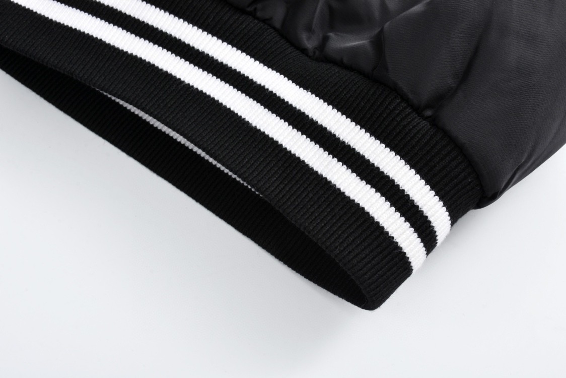 PRADA 普拉达 logo徽标尼龙拼接皮袖连帽棒球服 夹克 外套 长袖 黑色 SGC578-1WQ8-F0002-S-OOO