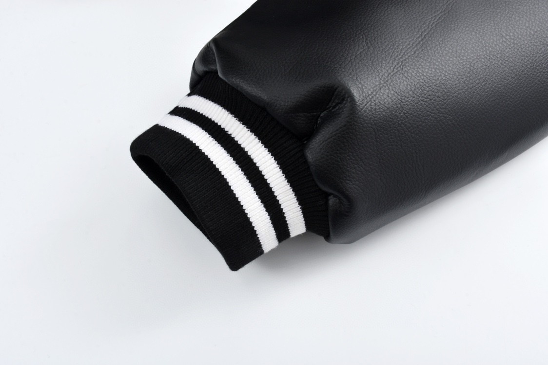 PRADA 普拉达 logo徽标尼龙拼接皮袖连帽棒球服 夹克 外套 长袖 黑色 SGC578-1WQ8-F0002-S-OOO