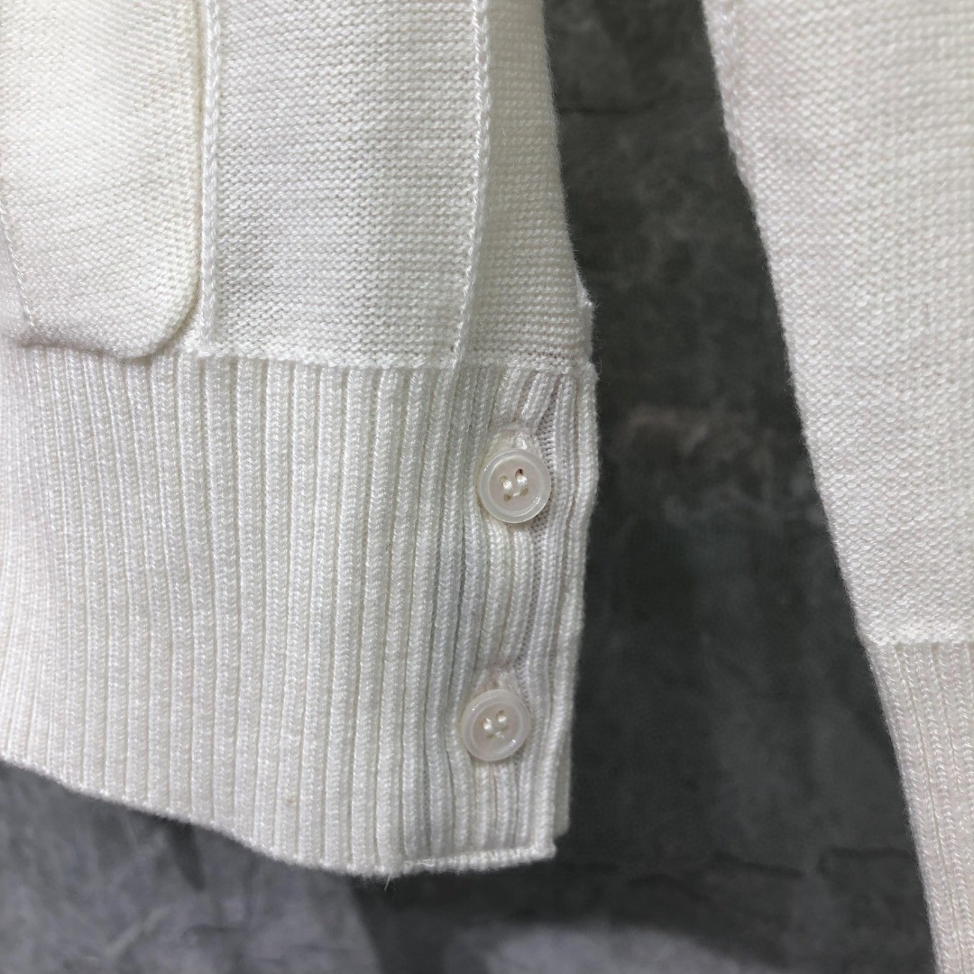 THOM BROWNE 反底坑条双袖红白蓝羊毛V领开衫 毛衣 针织衫 长袖 灰色 浅蓝色 藏青色 白色