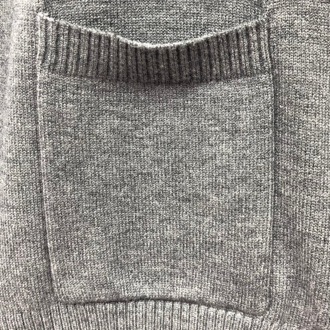 THOM BROWNE 前后拼接V领开衫 毛衣 针织衫 长袖 灰色