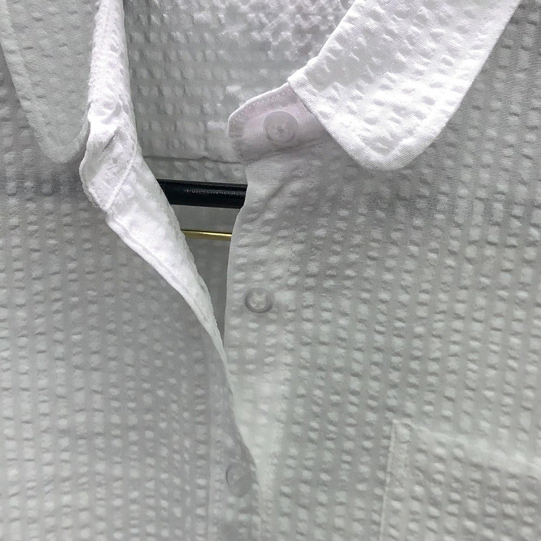 THOM BROWNE 双袖织带泡泡纱短款衬衫 外套 长袖 女款 白色