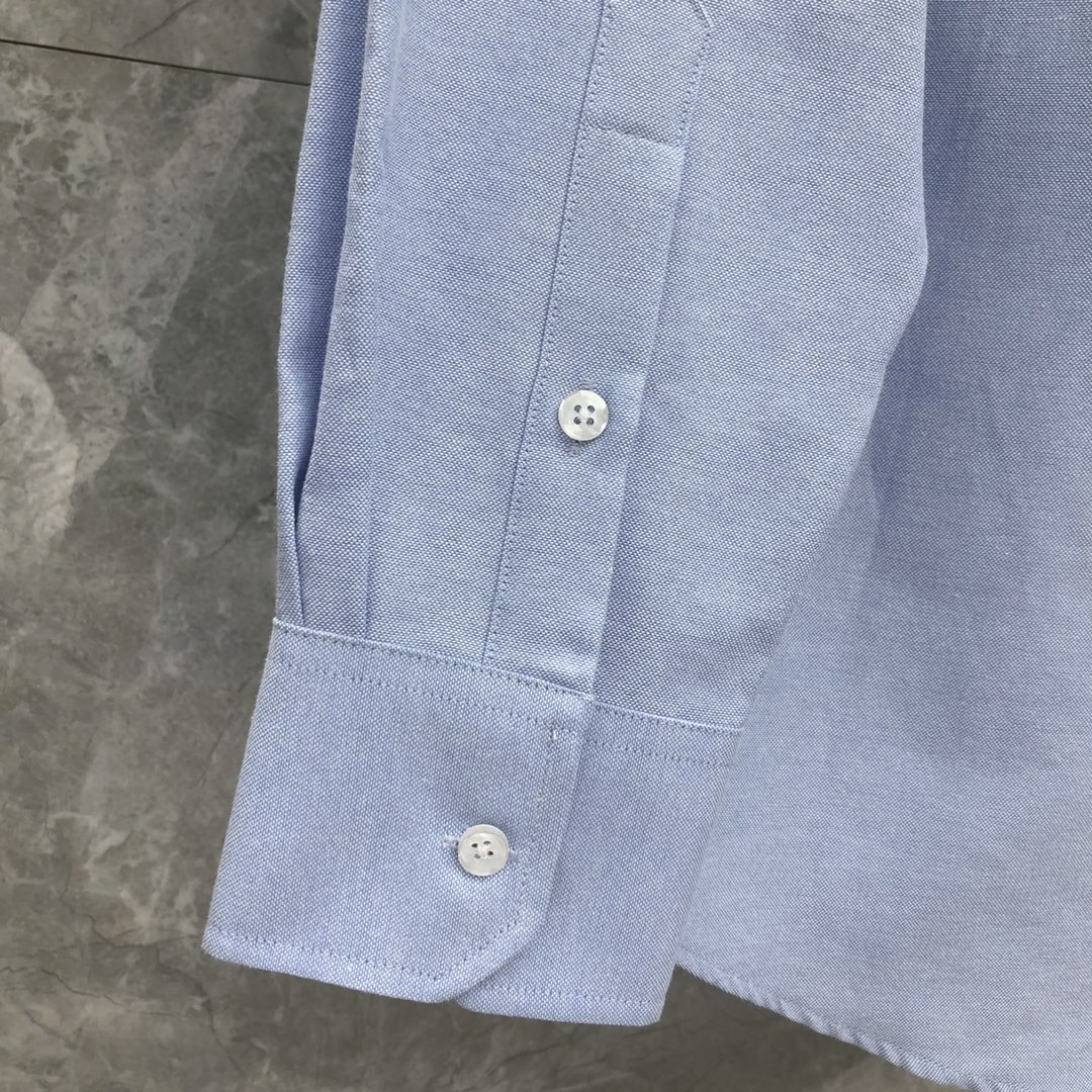 THOM BROWNE 红白蓝拼色织带单排扣衬衫 外套 长袖 白色 蓝色