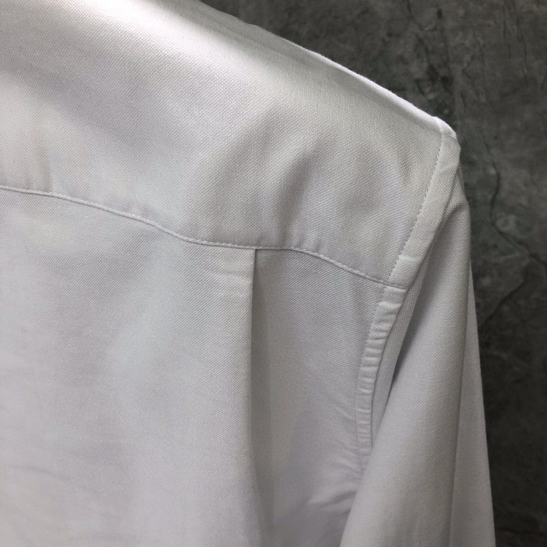 THOM BROWNE 红白蓝拼色织带单排扣衬衫 外套 长袖 白色 蓝色