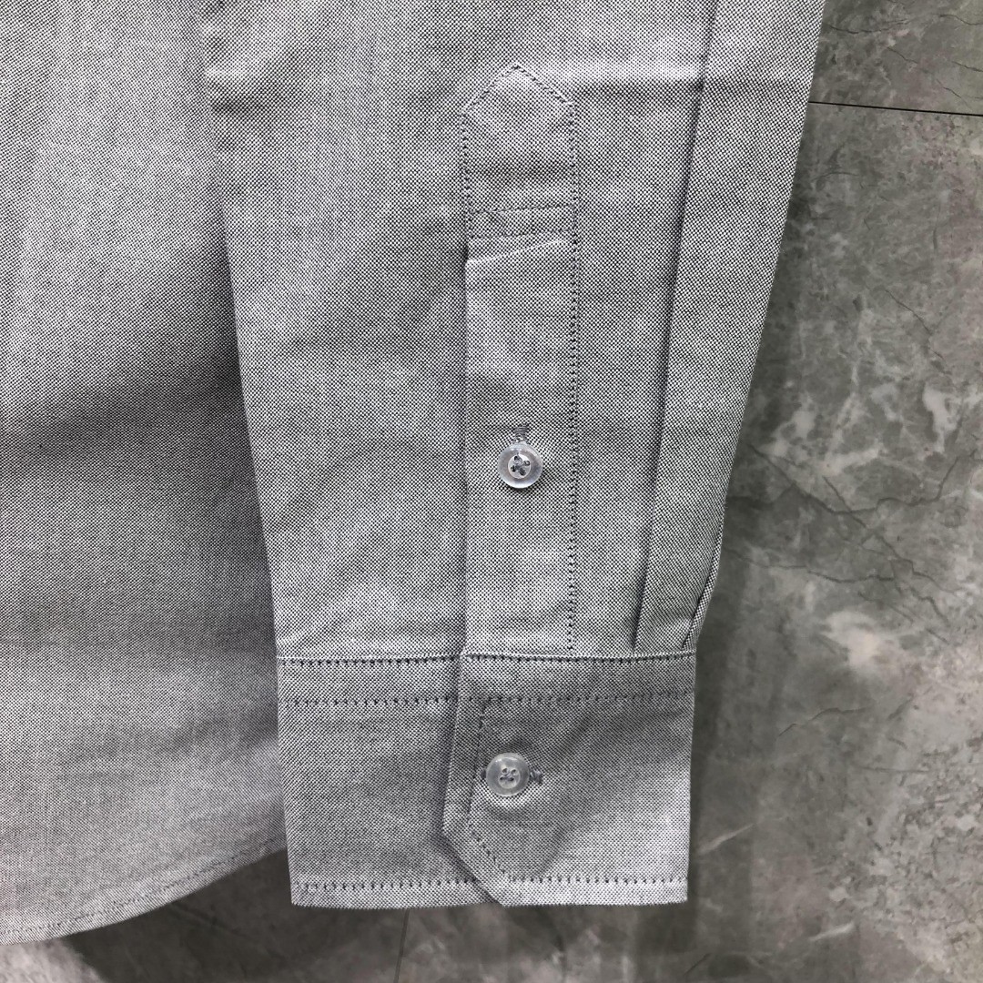 THOM BROWNE 领中织带单排扣衬衫 外套 长袖 灰色
