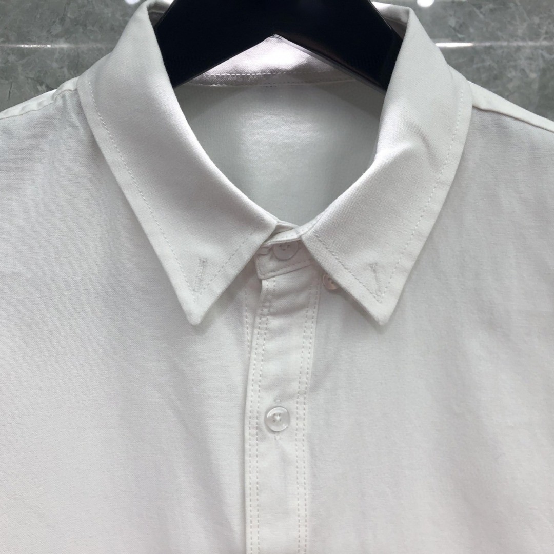 THOM BROWNE 灰色斜纹四杠单排扣衬衫 外套 长袖 白色 灰色