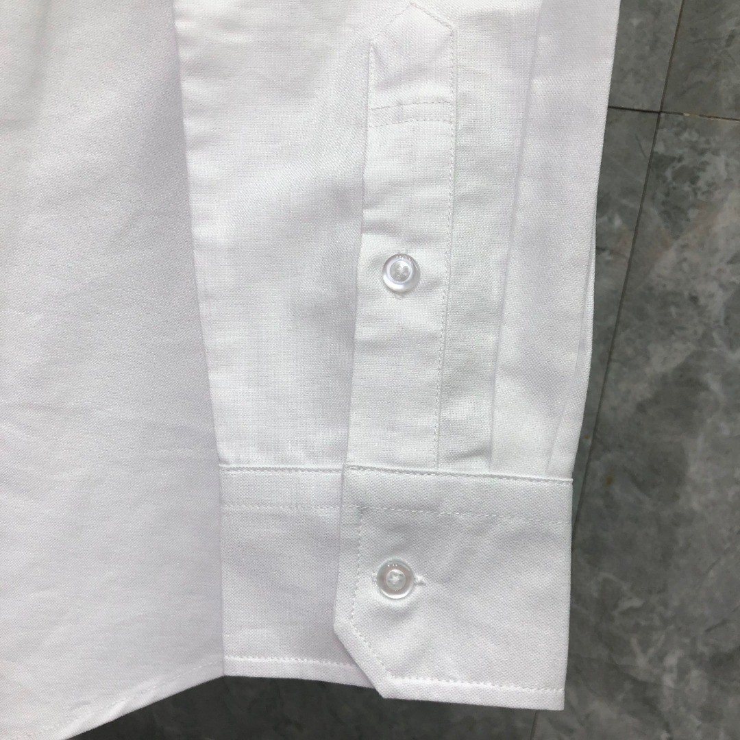 THOM BROWNE 四杠玫瑰刺绣图案单排扣衬衫 外套 长袖 白色 MWL272E-E1060-100