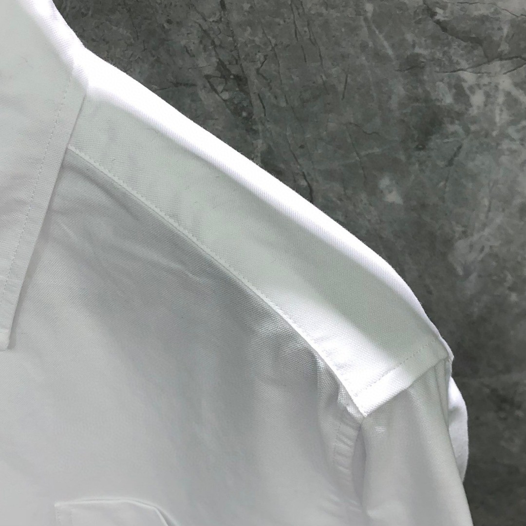 THOM BROWNE 四杠玫瑰刺绣图案单排扣衬衫 外套 长袖 白色 MWL272E-E1060-100