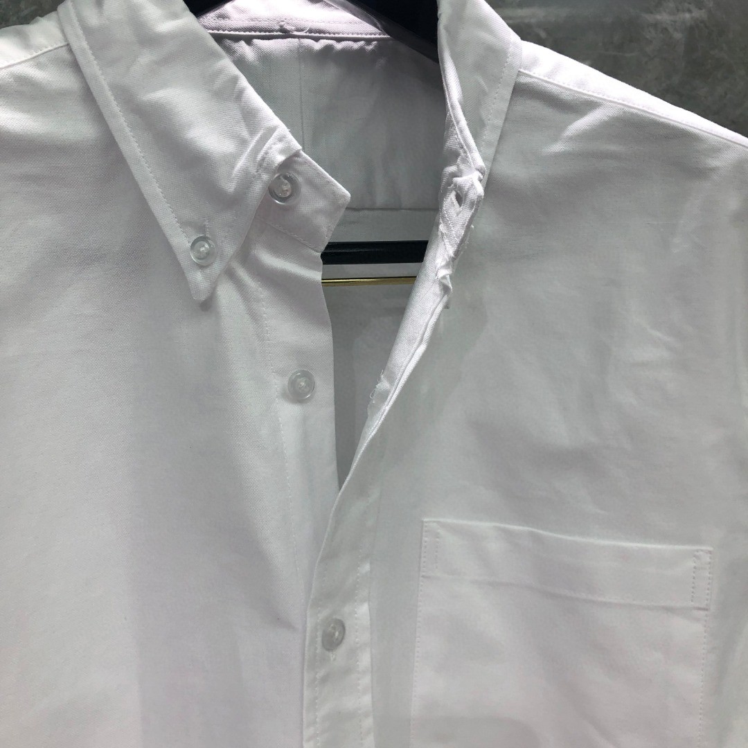 THOM BROWNE 四杠玫瑰刺绣图案单排扣衬衫 外套 长袖 白色 MWL272E-E1060-100