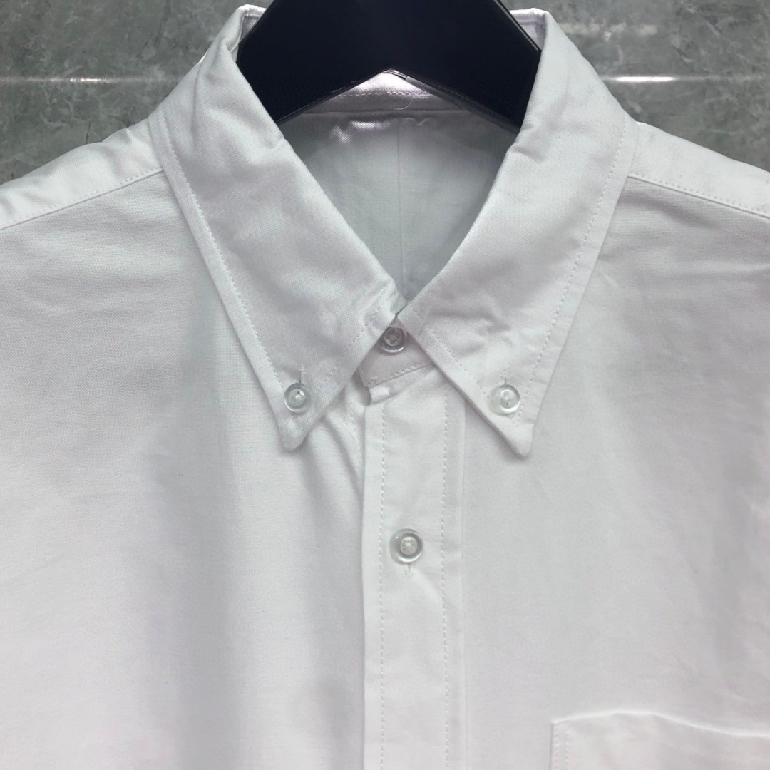 THOM BROWNE 四杠玫瑰刺绣图案单排扣衬衫 外套 长袖 白色 MWL272E-E1060-100