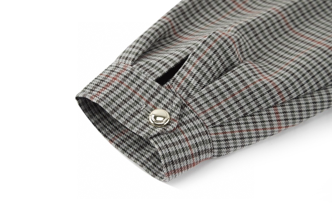 MIU MIU 缪缪 千鸟格logo徽标羊毛拉链夹克 外套 长袖 灰色 ML943-15PK-F0480-S-232