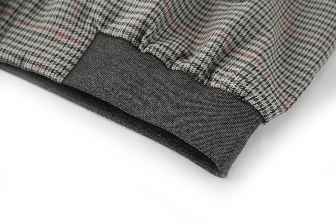 MIU MIU 缪缪 千鸟格logo徽标羊毛拉链夹克 外套 长袖 灰色 ML943-15PK-F0480-S-232