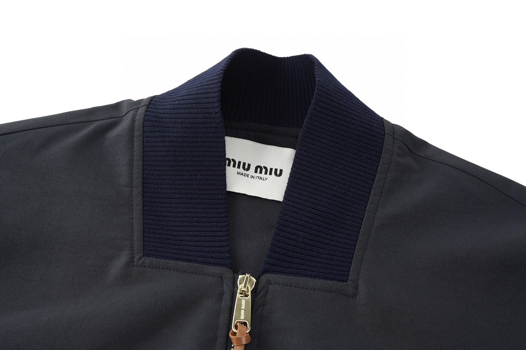 MIU MIU 缪缪 logo徽标拉链飞行员夹克 外套 长袖 